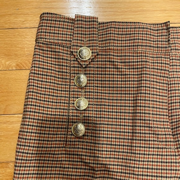 Derek Lam 10 Crosby rust Multicolor cropped dress pants with gold buttons. - Picture 3 of 3